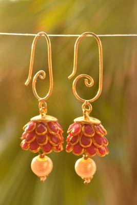 Pretty embellished jhumka earrings 1