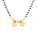 Wati Mangalsutra With Dainty Rhombic Watis; Gold Tone
