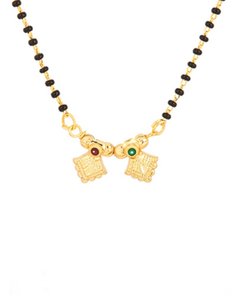 Wati Mangalsutra With Dainty Rhombic Watis; Gold Tone