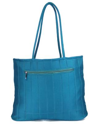 Womens Cottage Blue Cotton Full Patch Work Bag 2