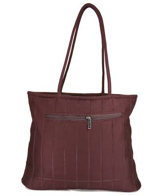 Womens Cottage Brown Cotton Full Patch Work Bag 2