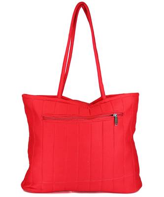 Womens Cottage Red Cotton Full Patch Work Bag 2
