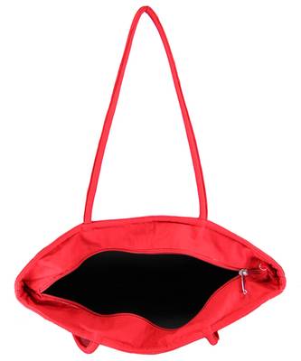 Womens Cottage Red Cotton Full Patch Work Bag 5