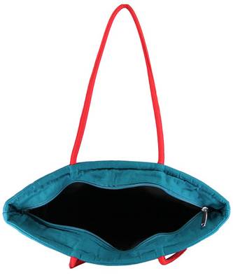 Womens Cottage Blue Cotton Kawadi Patch Work Bag 5