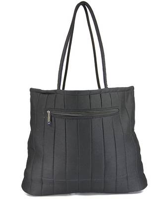 Womens Cottage Black Cotton Border Patch Work Bag 1