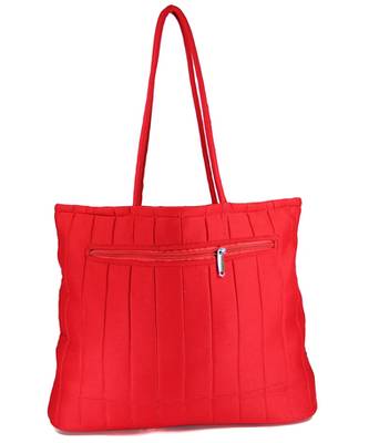 Womens Cottage Red Cotton Border Patch Work Bag 2