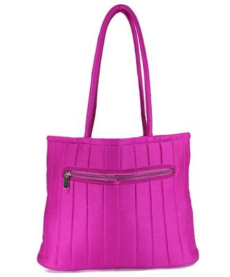 Womens Cottage Magenta Cotton Border Patch Work Small Bag 2