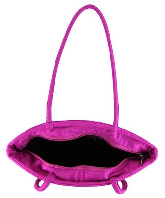 Womens Cottage Magenta Cotton Border Patch Work Small Bag 5