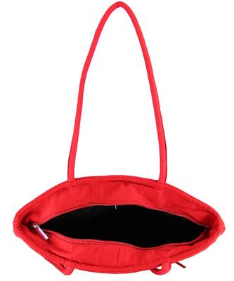 Womens Cottage Red Cotton Border Patch Work Small Bag 5
