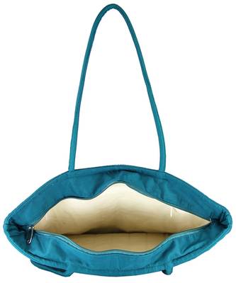 Womens Cottage Blue Cotton Flower Bunch Patch Work Bag 5