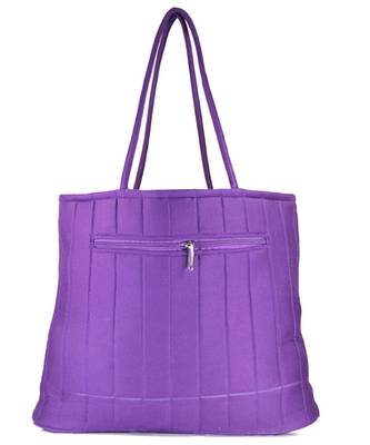 Womens Cottage Purple Cotton Flower Bunch Patch Work Bag 2