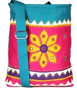 Womens Cottage Fuchsia Cotton Patch Work Collage Bag