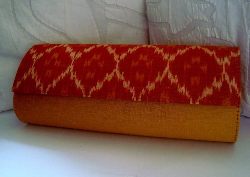 Orange Ikat Clutch