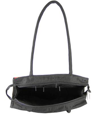Womens Cottage Black Cotton Patch Work Square Bag 4