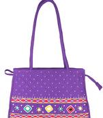 Womens Cottage Purple Cotton Patch Work Square Bag