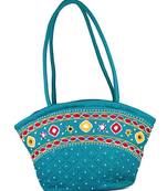 Womens Cottage Blue Cotton Patch Work Purse