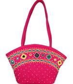 Womens Cottage Fuchsia Cotton Patch Work Purse