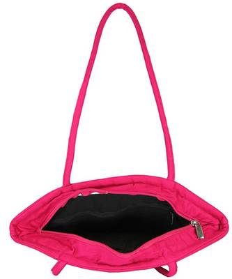 Womens Cottage Fuchsia Cotton Patch Work Purse 4