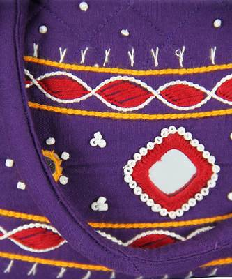 Womens Cottage Purple Cotton Patch Work Round Purse 3