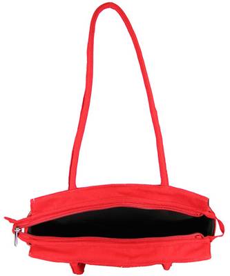 Womens Cottage Red Cotton Patch Work Round Purse 4