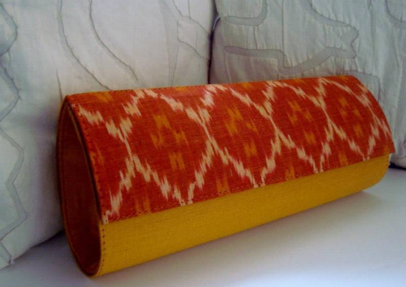 Orange Ikat Clutch