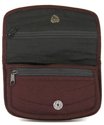 Womens Cottage Brown Cotton Small Mirror Patch Work Hand Purse 3