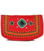 Womens Cottage Red Cotton Small Mirror Patch Work Hand Purse