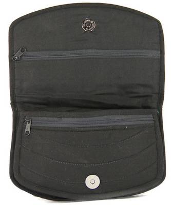 Womens Cottage Black Cotton Big Mirror Patch Work Hand Purse 3