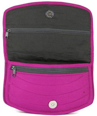 Womens Cottage Magenta Cotton Big Jali Patch Work Hand Purse 3