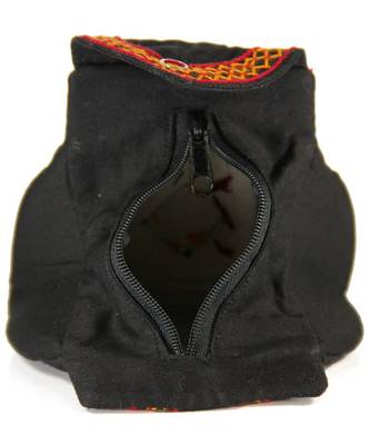 Womens Cottage Black Cotton Samosa Purse 4