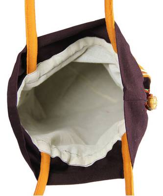Womens Cottage Brown Cotton Patch Work Big Batwa Purse 4