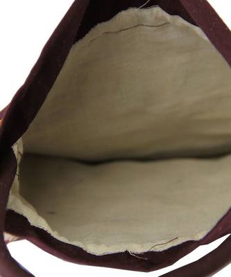 Womens Cottage Brown Cotton Medium Patch Work Batwa Purse 4