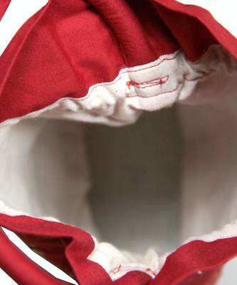 Womens Cottage Red Cotton Medium Patch Work Batwa Purse 4