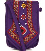 Womens Cottage Purple Cotton Patch Work Mobile Pouch