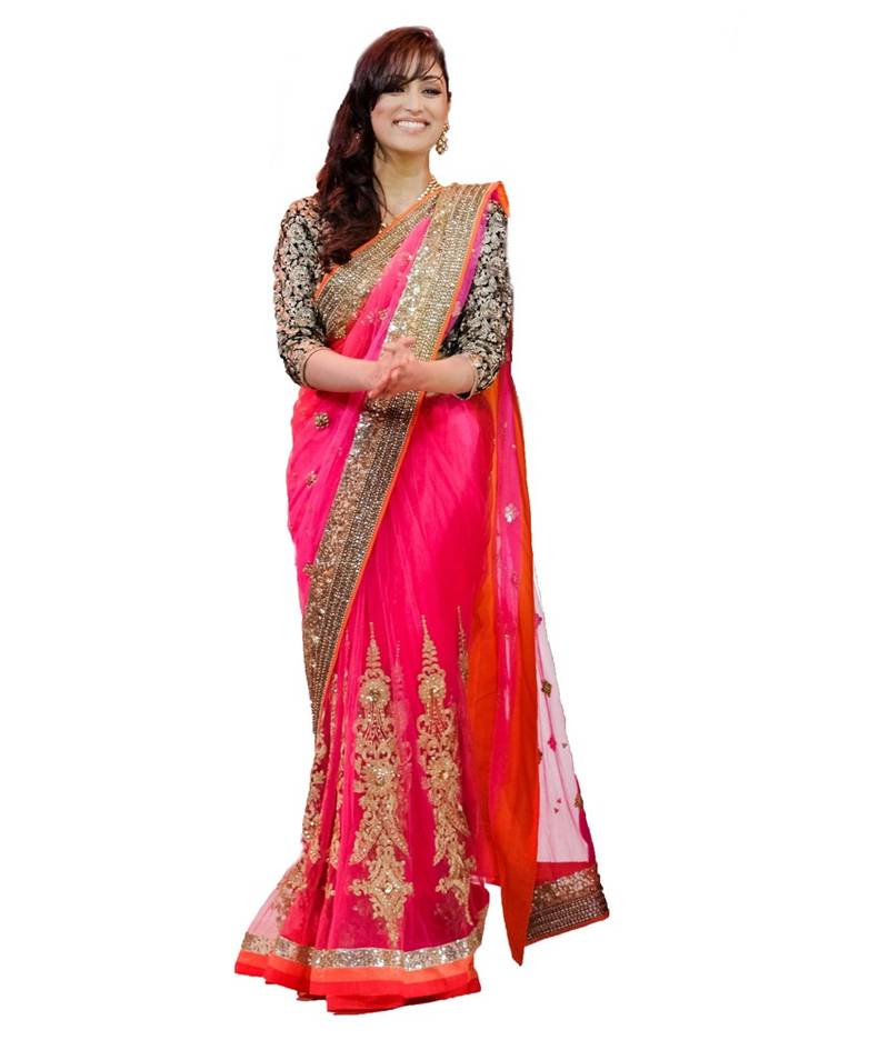 Shree Mira Impex Pink Net Saree