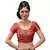 Maroon chanderi brocade stitched readymade blouse