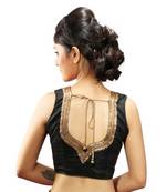 intrigue Black dupion silk handwork stitched readymade blouse