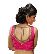 Intrigue Pink dupion silk handwork stitched readymade blouse