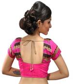 Intrigue Pink dupion silk stitched readymade blouse