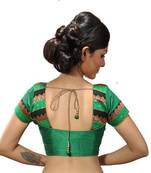 Intrigue Green dupion silk stitched readymade blouse