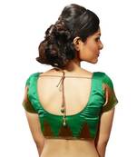 Intrigue Green dupion silk stitched readymade blouse