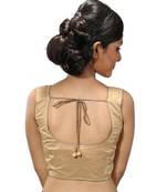 Intrigue Beige dupion silk stitched readymade blouse