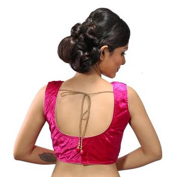 Intrigue classy Pink velvet stitched readymade blouse 1