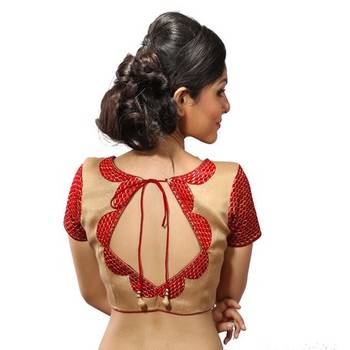 Golden dupion silk stitched readymade blouse 1