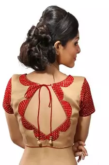 Golden dupion silk stitched readymade blouse