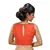 Orange dupion silk stitched readymade blouse
