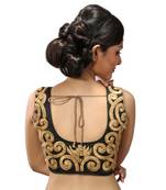 Black dupion silk stitched readymade blouse