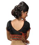 Black dupion silk stitched readymade blouse