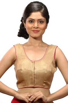 Golden shimmer silk stitched readymade blouse