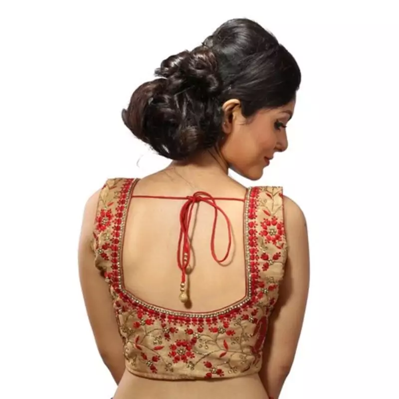 Golden shimmer silk stitched readymade blouse